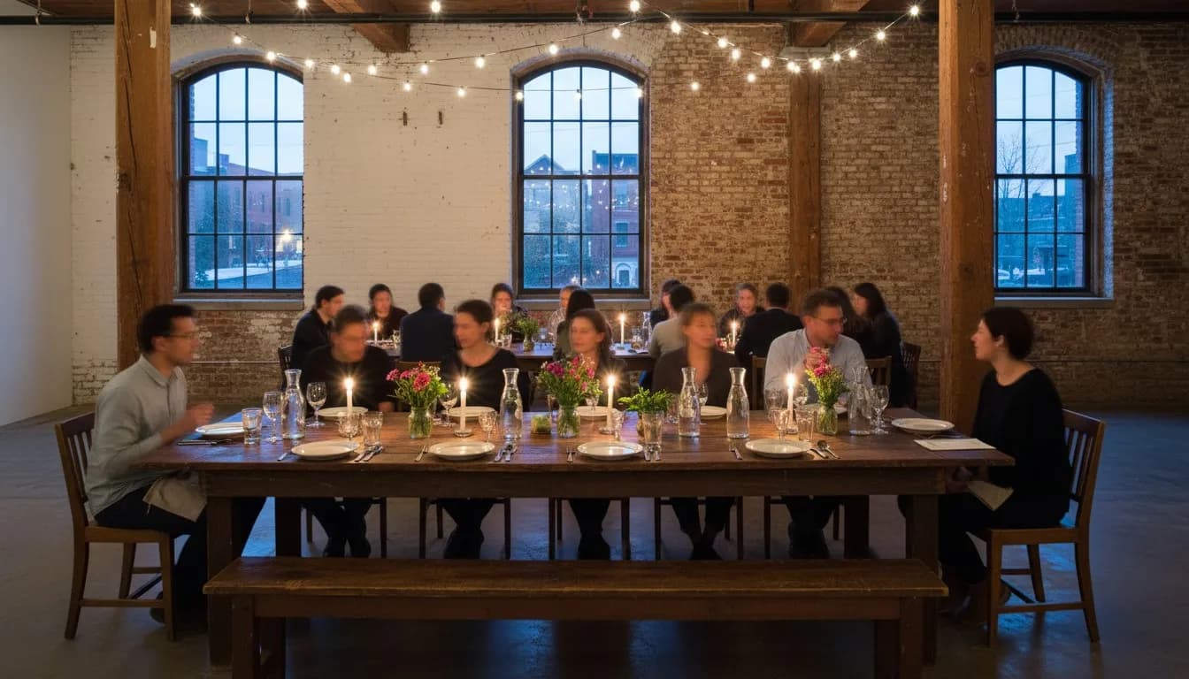 Realistic editorial view of The Invisible Dog Art Center in New York City