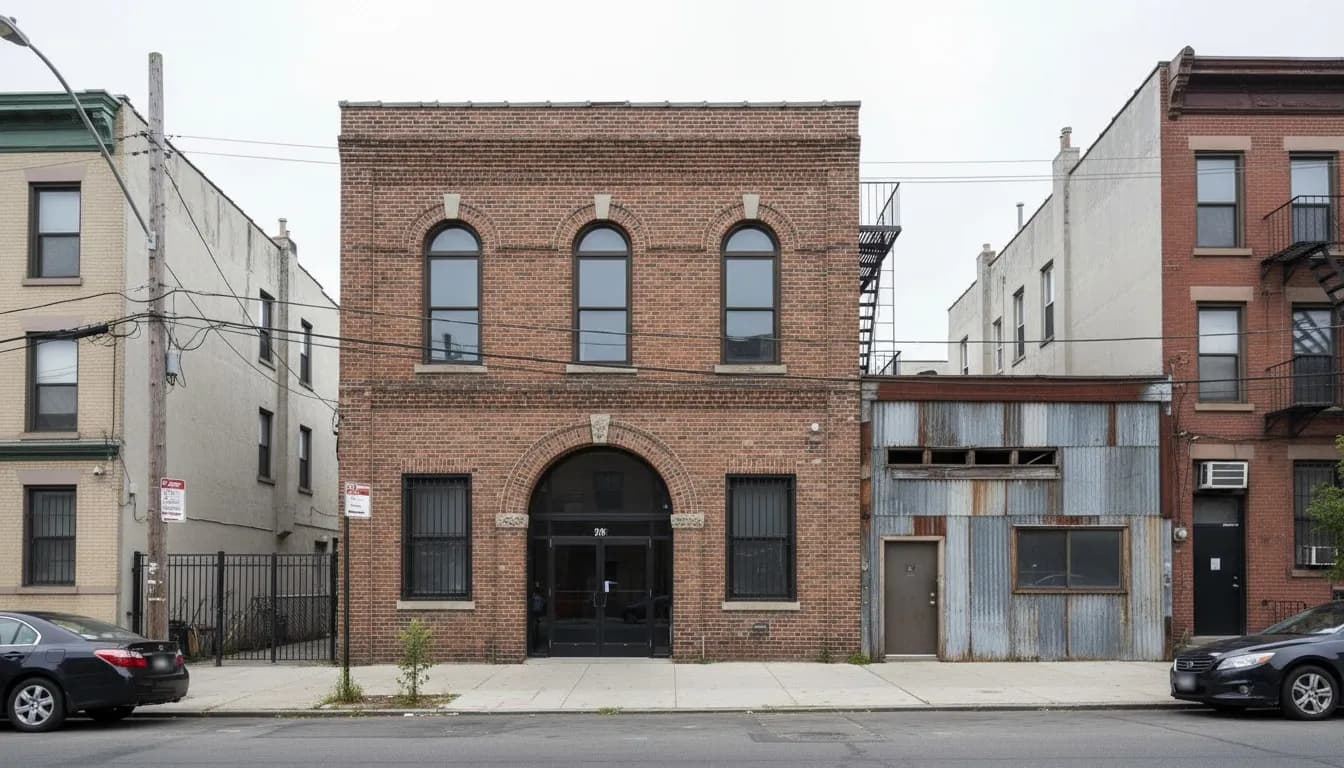 Realistic editorial view of The Secret Theatre in New York City