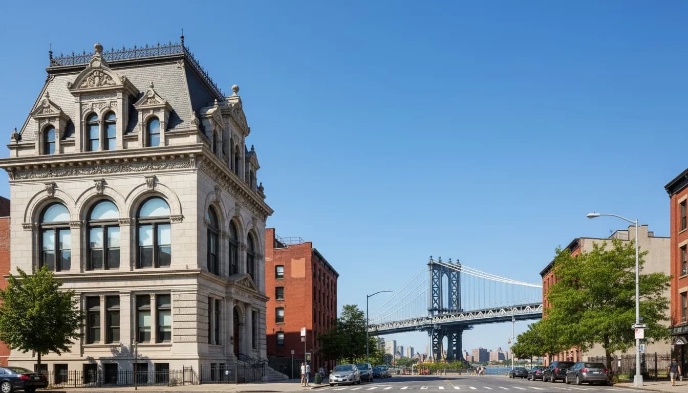 Realistic editorial view of Williamsburg Art & Historical Center in New York City
