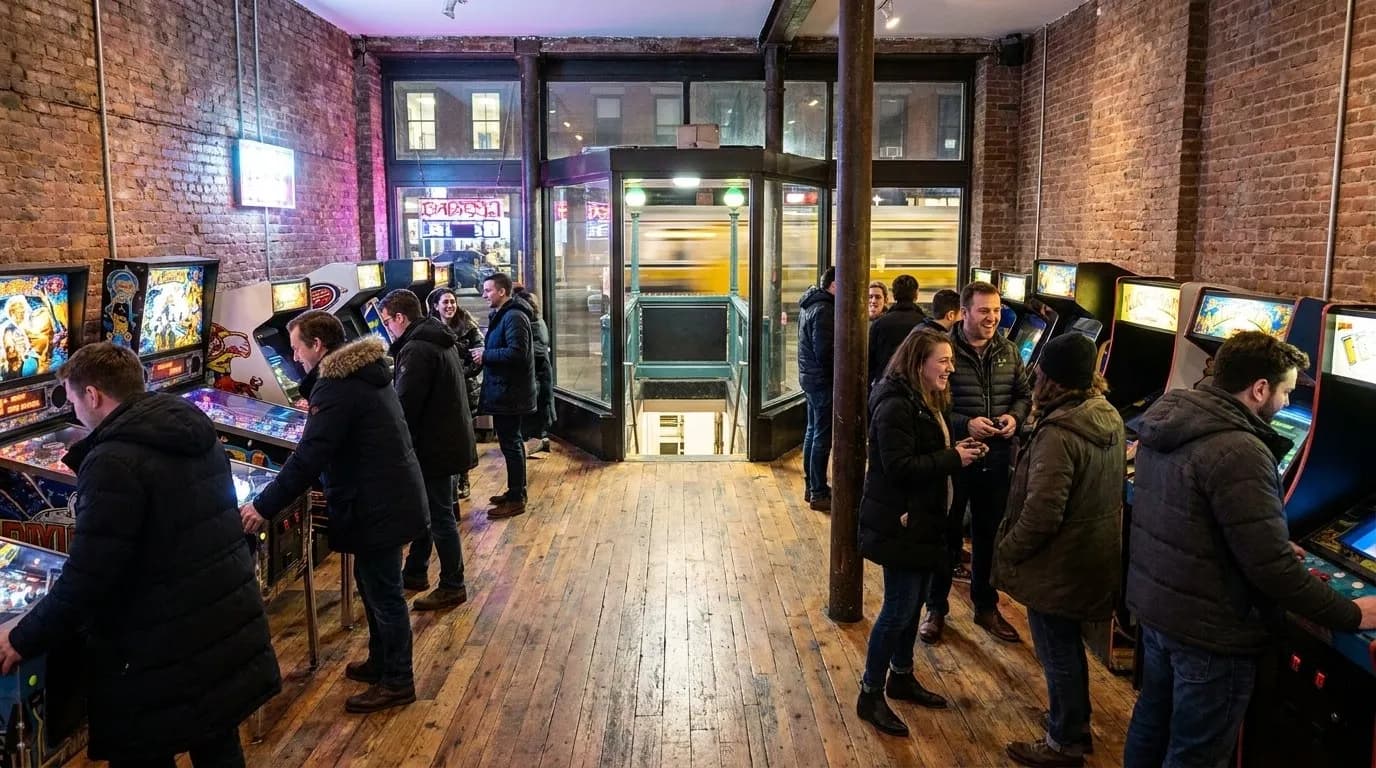 Cover scene for NYC Arcades Where Adults Play Without Shouting Over DJs