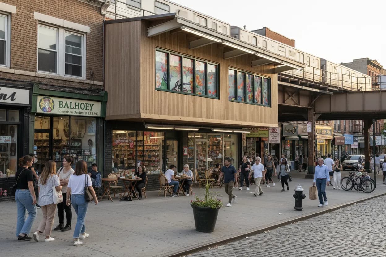 A Ditmars Boulevard street scene in Astoria, Queens