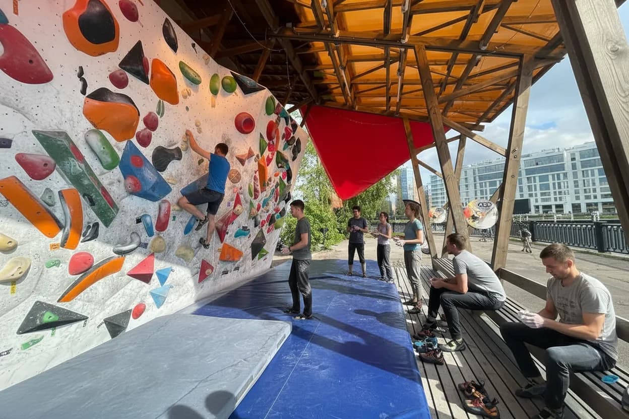 A welcoming NYC climbing gym interior for first-timers