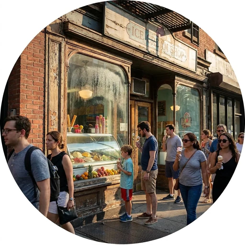 Morgenstern's Finest Ice Cream shop exterior on Houston Street in Lower East Side
