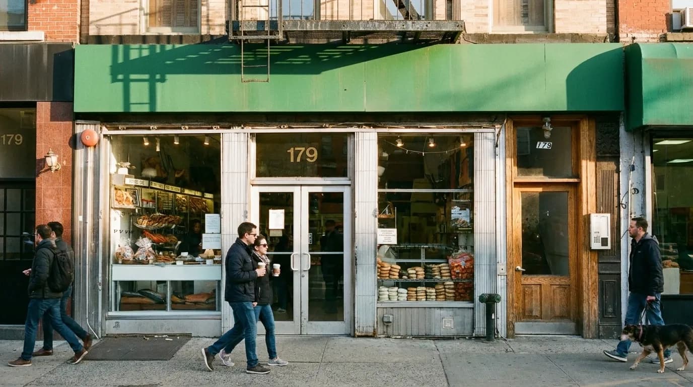 Historic Russ & Daughters storefront on the Lower East Side