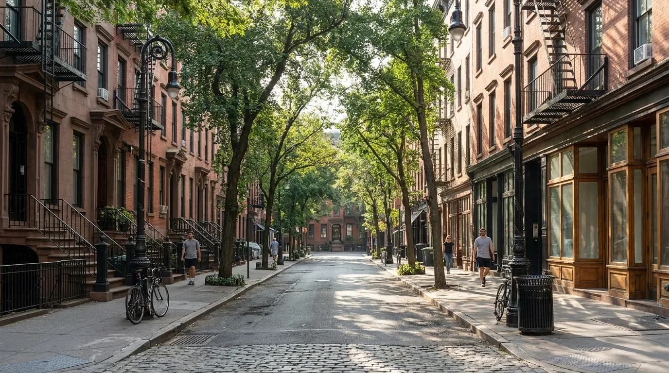 Clinton Street on the Lower East Side during breakfast hours