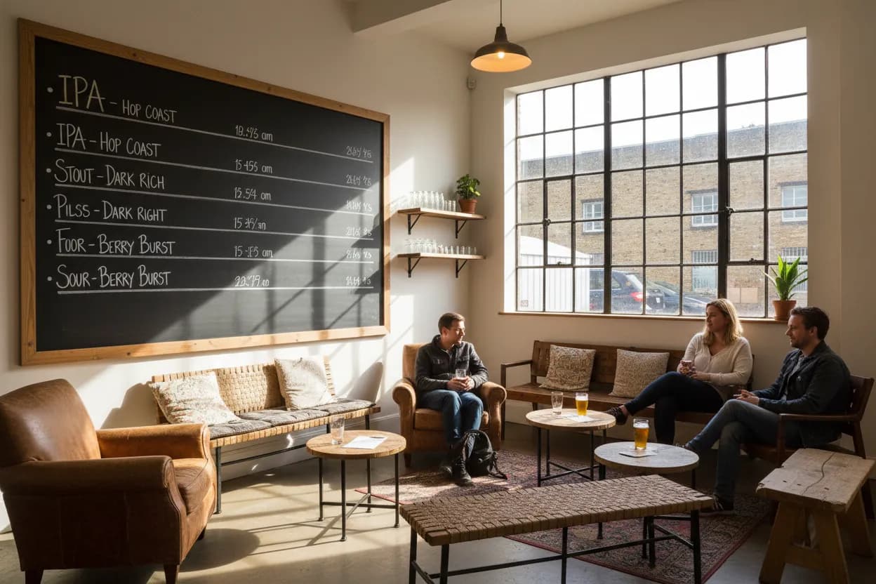 A relaxed neighborhood taproom corner