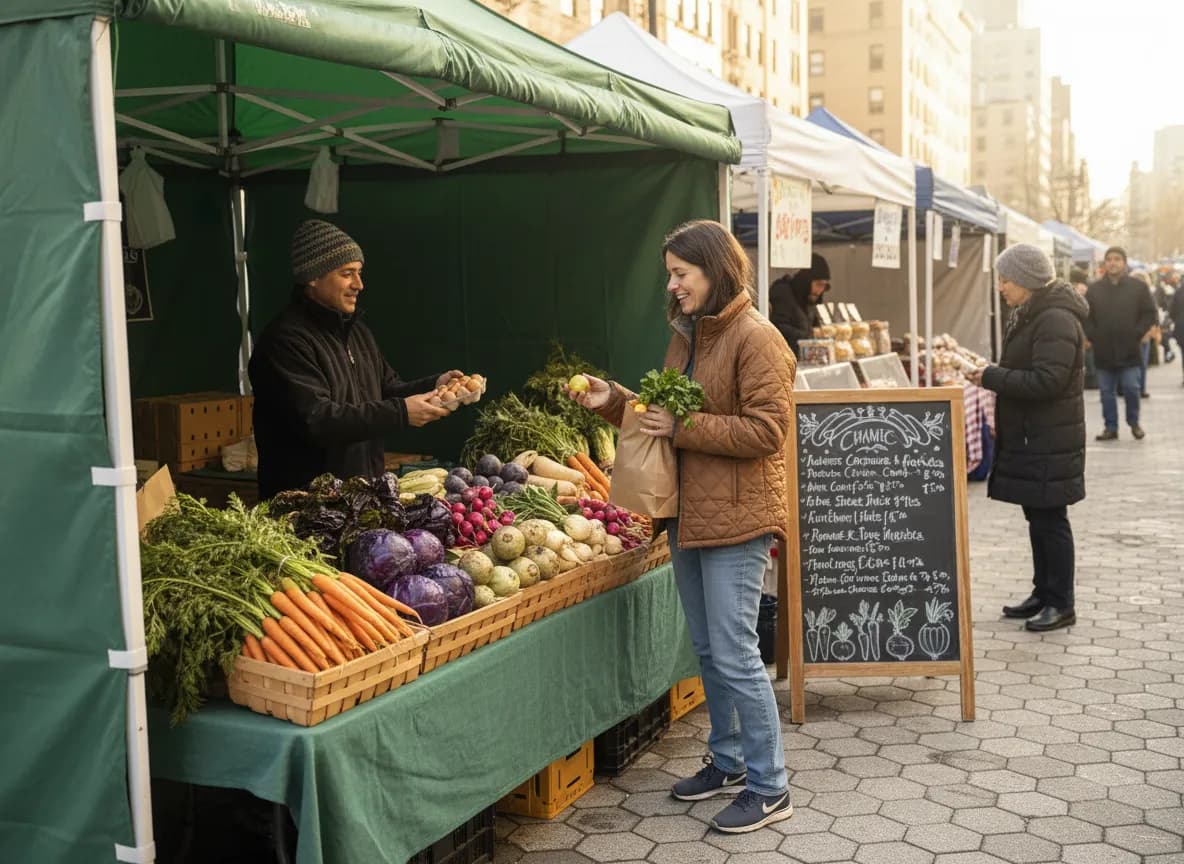 Greenmarket produce planning stop for a simple NYC breakfast