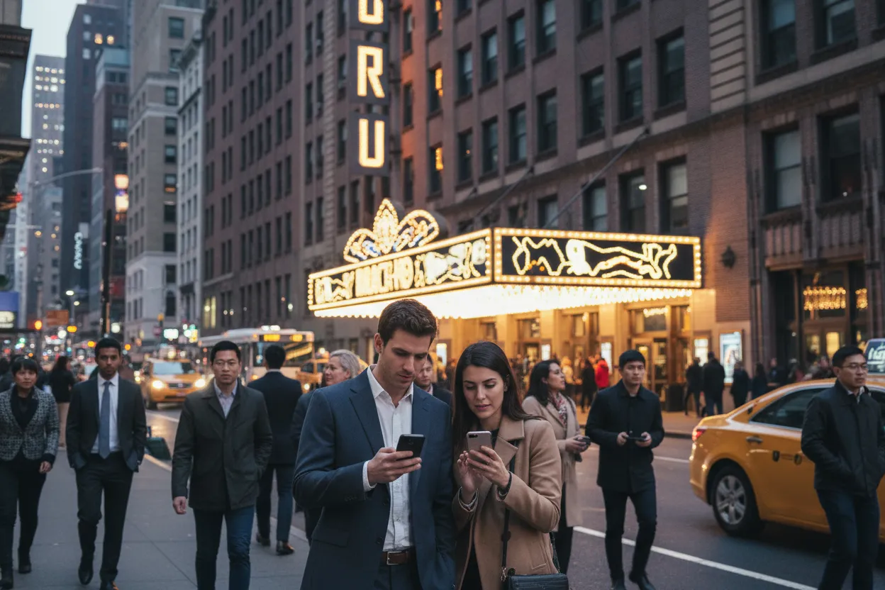 Late-show theater-area start for a Colbert search route