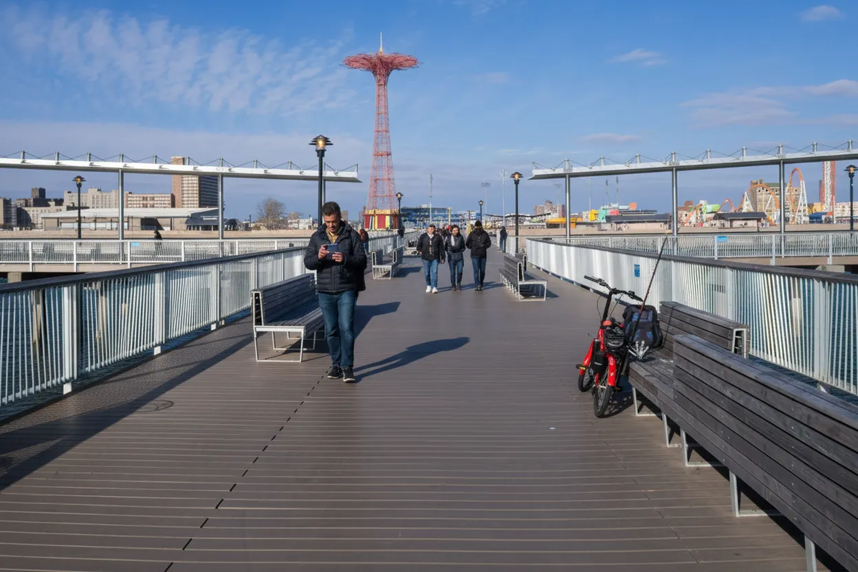 Coney Island pier viewpoint for a shorter weekend route