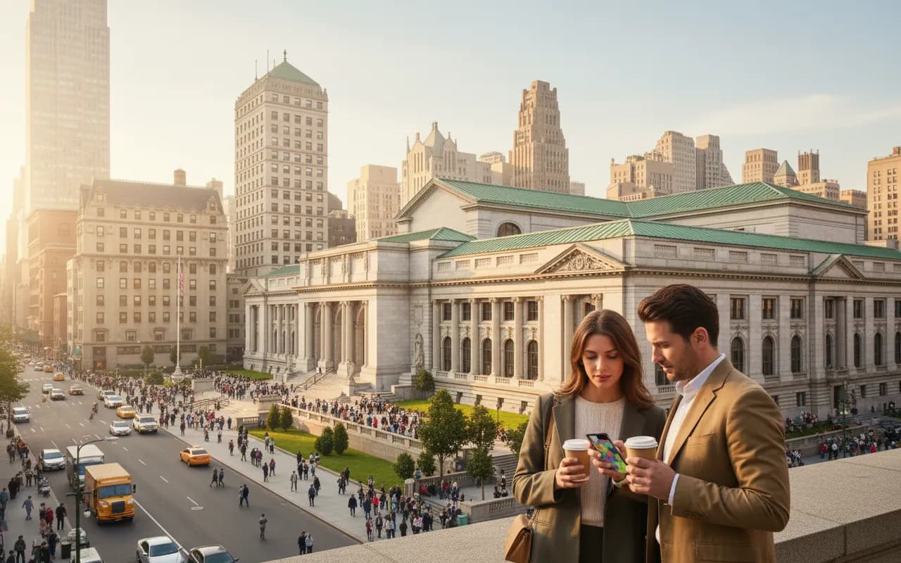 Library-adjacent puzzle route near Bryant Park