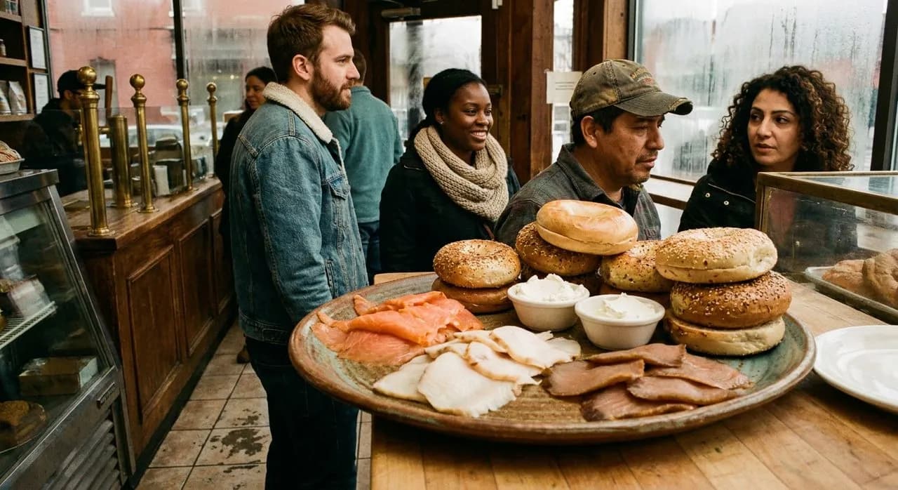 The Corner Booth at Russ & Daughters Cafe That Faces the Pickle Counter