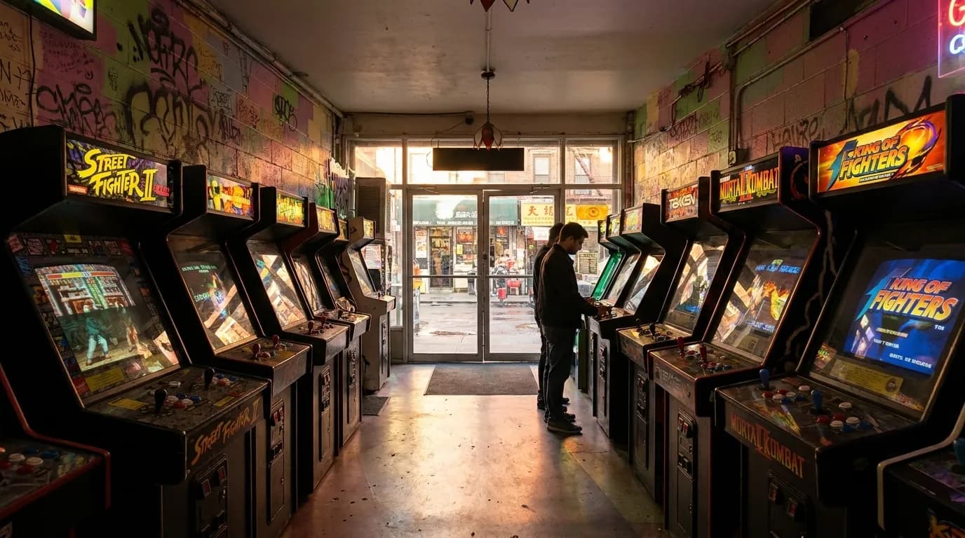 Classic arcade games at Chinatown Fair in Manhattan