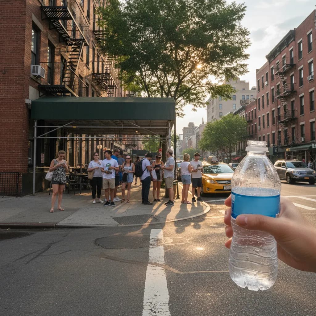 A hot New York City street during an extreme heat watch