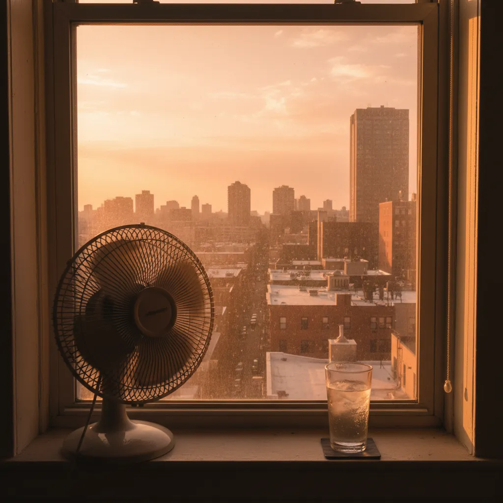 A shaded NYC cooling route during an extreme summer heat day
