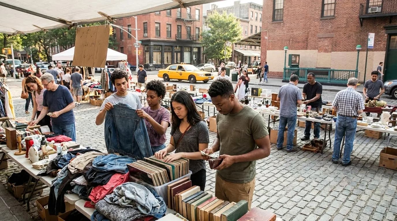 Cover scene for NYC Flea Markets for Vintage Finds Under Twenty Dollars