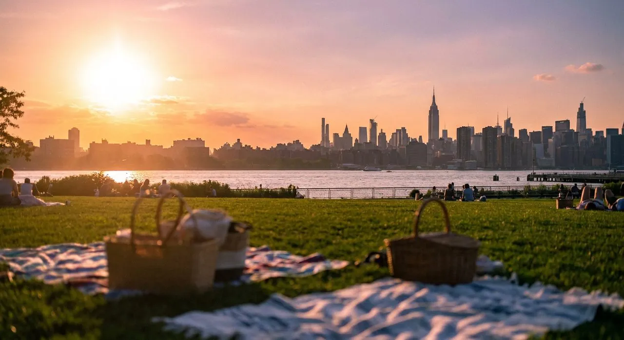 Brooklyn Bridge Park's Free Lawns at Sunset, Zero Entry Fee