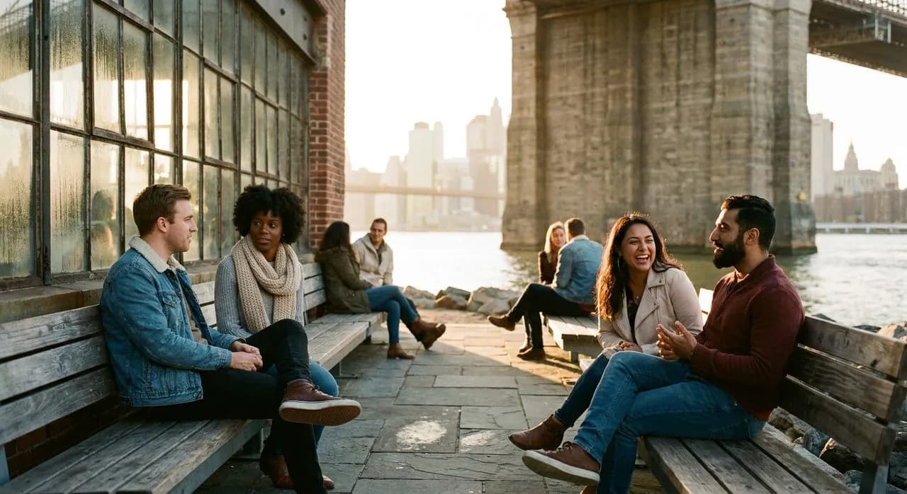 The Golden Hour at DUMBO's Pebble Beach: In June the Sun Hits Right