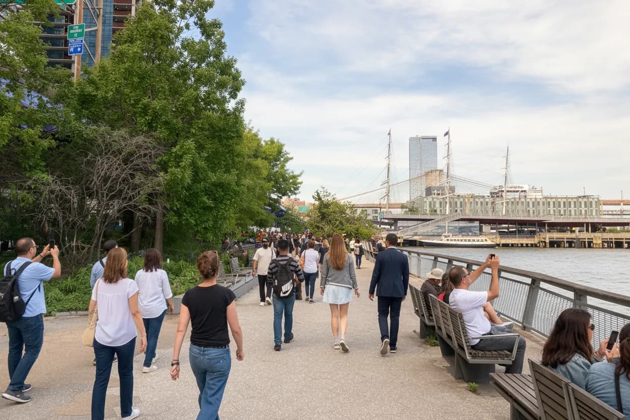 Waterfront transit backup for a Governors Island day