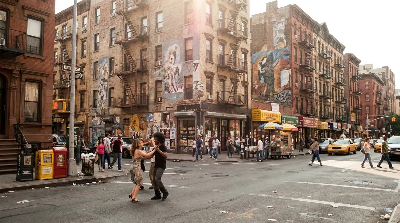 Loisaida Avenue street scene in Manhattan's East Village