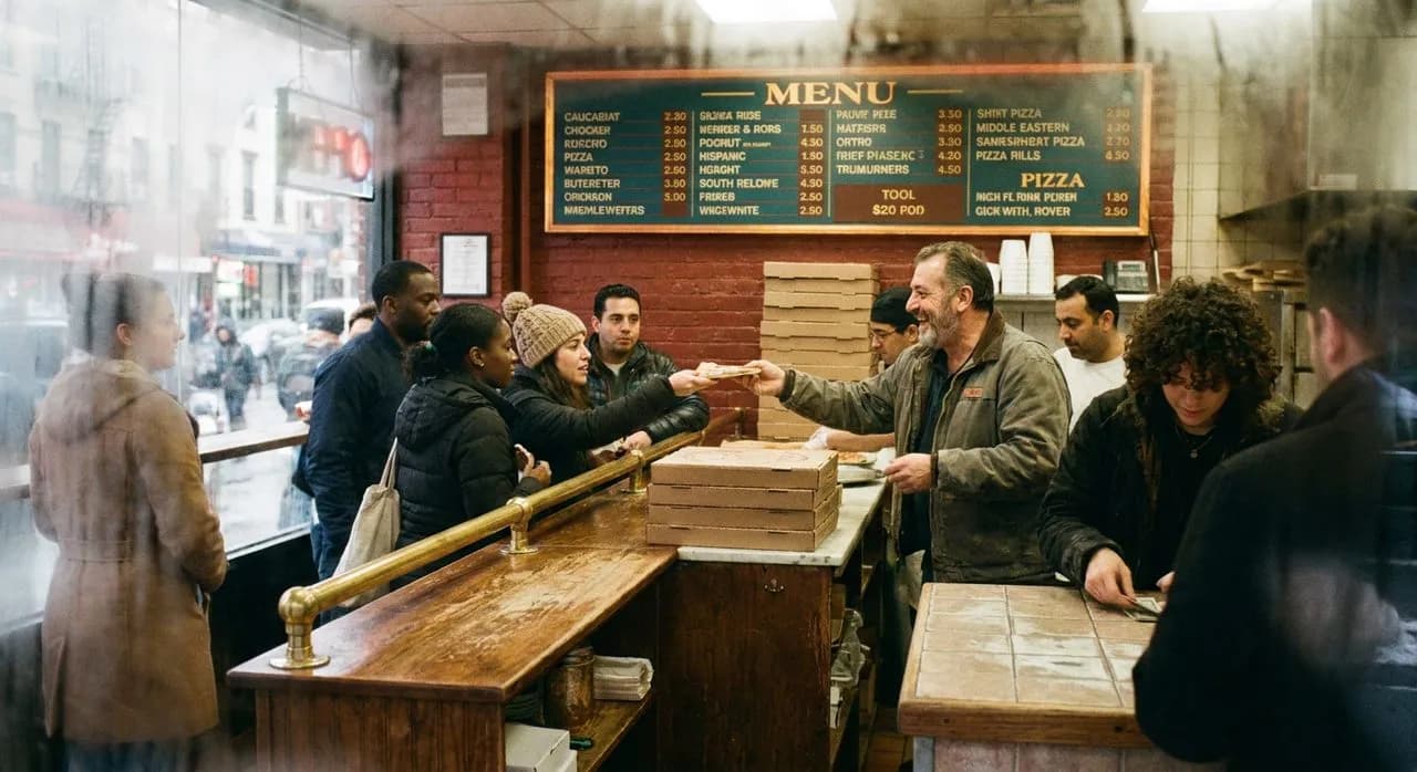 Joe's Pizza on Carmine: The Standing Counter and the Corner Slice