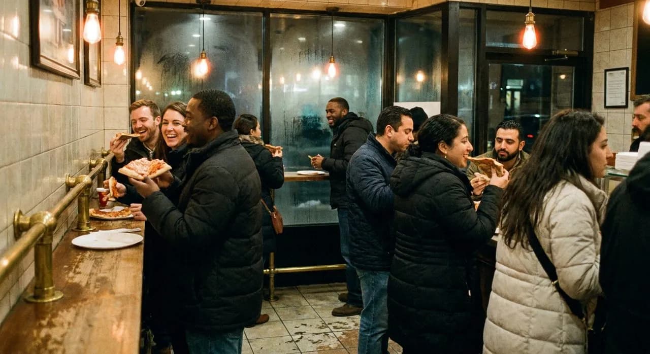 Joe's Pizza on Carmine: The Standing Counter and the Corner Slice