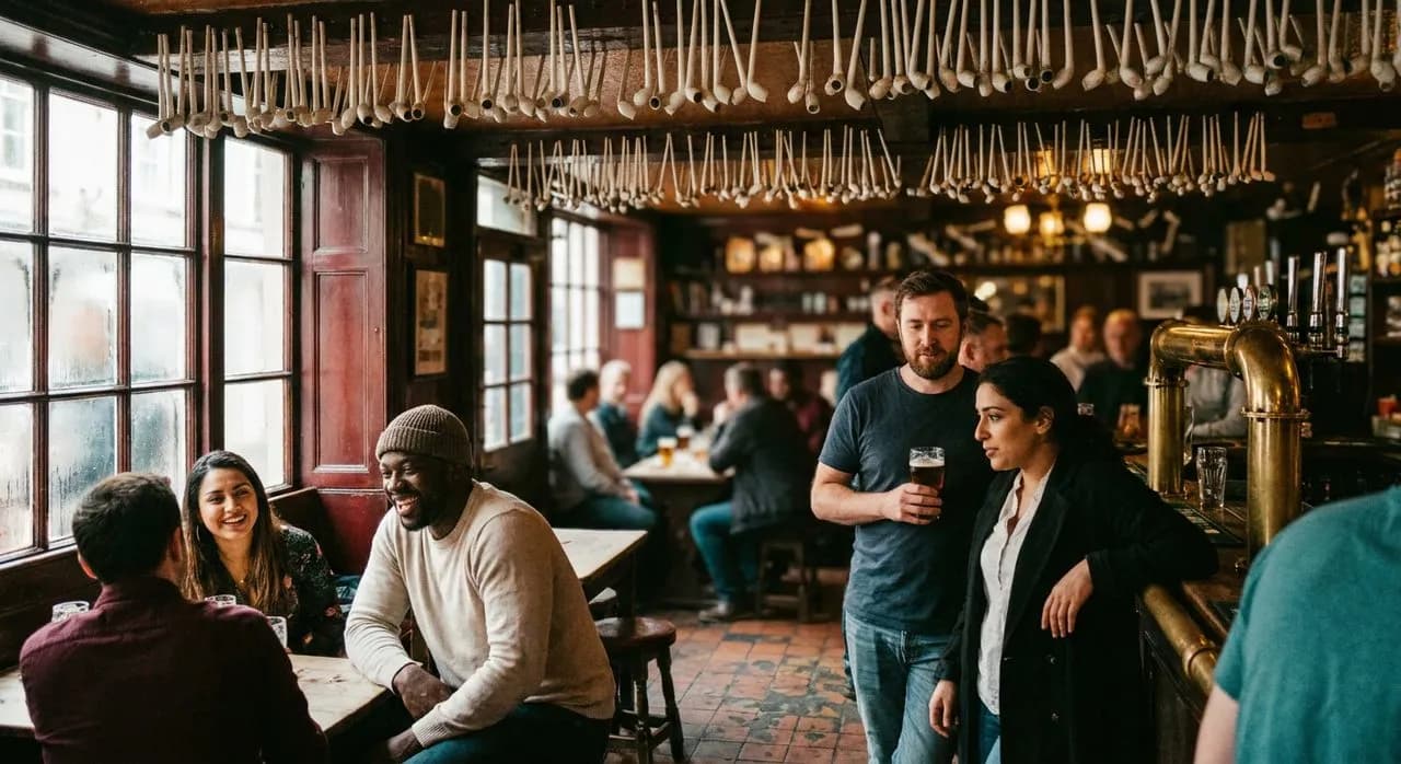 Keens Pub Room: Eating Under the Churchwarden Pipes at the Bar