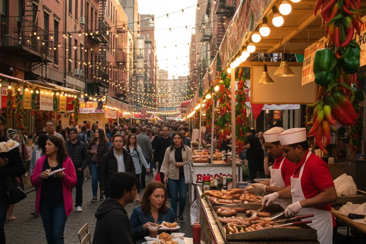 Street-festival food vendors in Little Italy