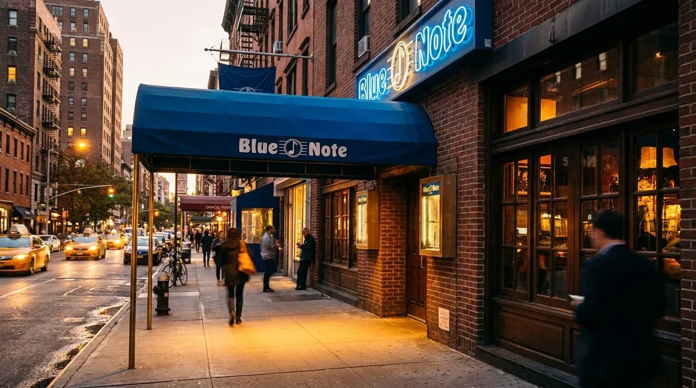 Blue Note Jazz Club exterior on West 3rd Street in Greenwich Village