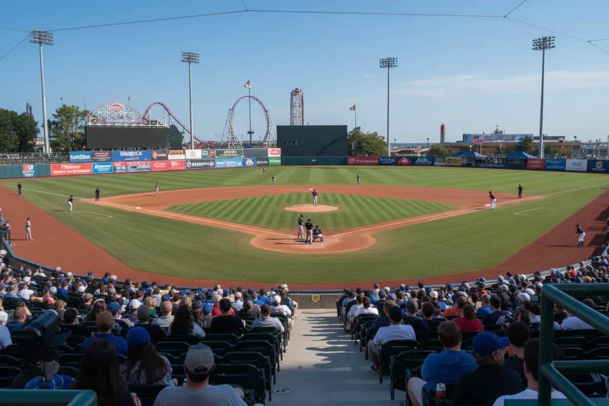 Cover scene for NYC Free Things: Catching a Logan O'Hoppe Minor League Game