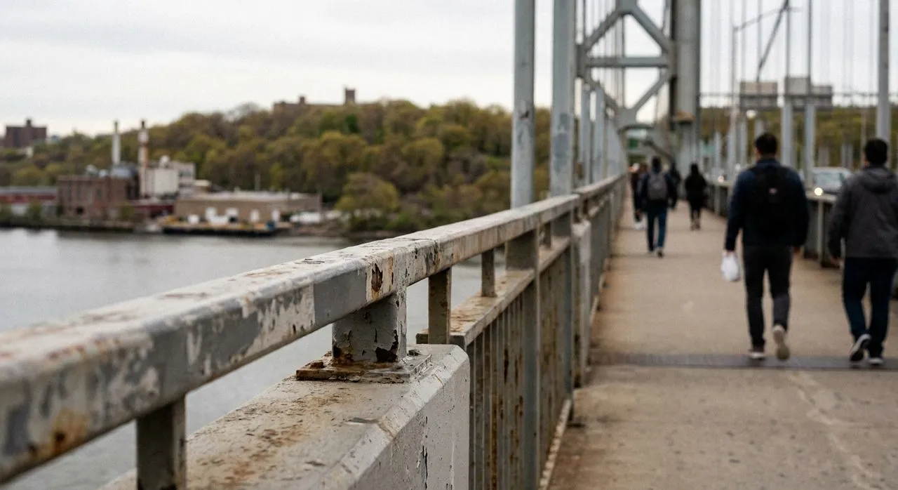Walking the High Bridge from Harlem to the Bronx at Sunset
