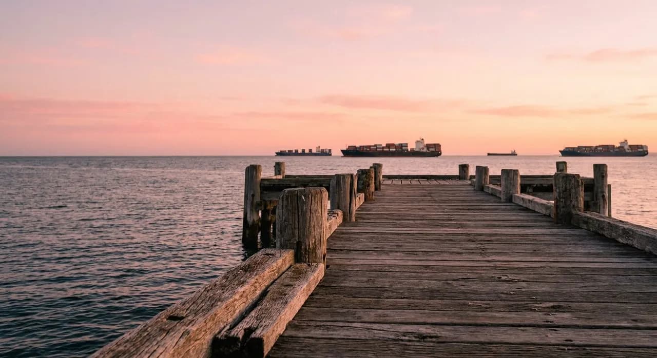 Red Hook's Columbia Street Waterfront Walk at Golden Hour
