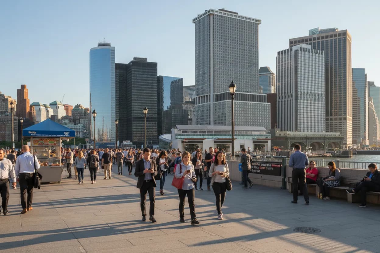 Ferry-terminal return for a long-way-home NYC route