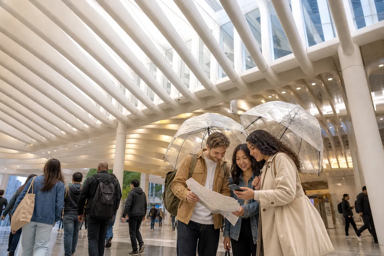 Oculus indoor start for a New York weather neighborhood route