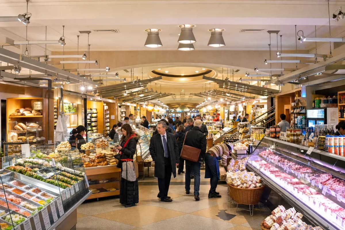 Grand Central Market finish for a NYC indoor neighborhood route
