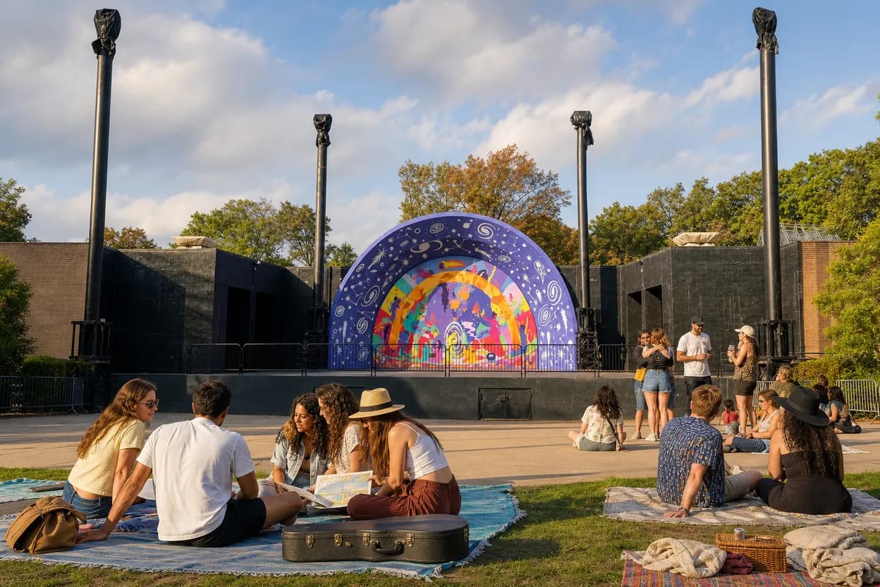 Prospect Park music-weekend start for a Noah Kahan-inspired route
