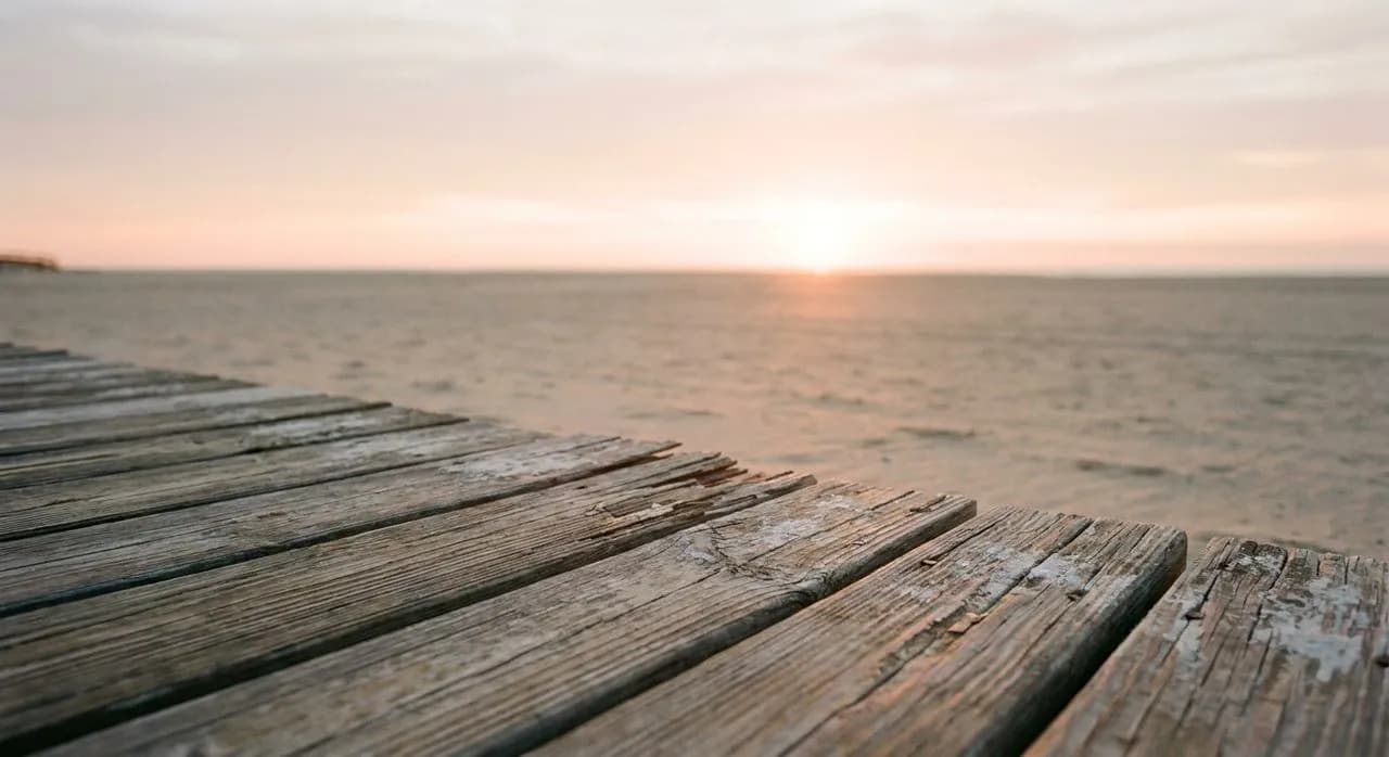 Coney Island Boardwalk at Dawn Before the Rides Open