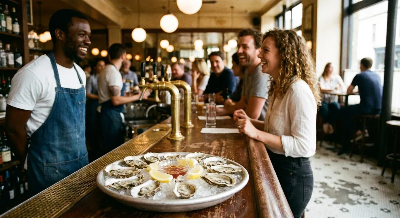 The Oyster Bar Counter Below Grand Central's Ceiling Nobody Looks Up At