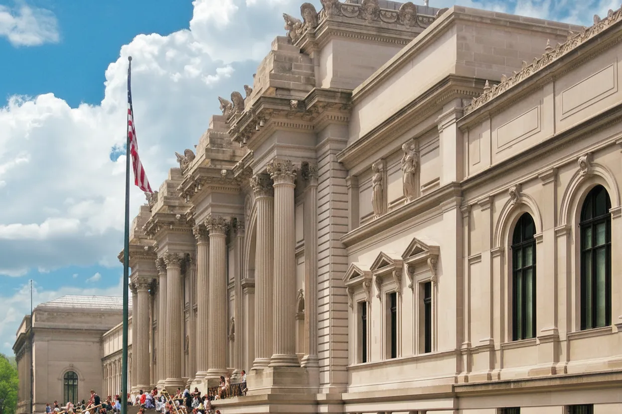 A grand Fifth Avenue museum facade and steps