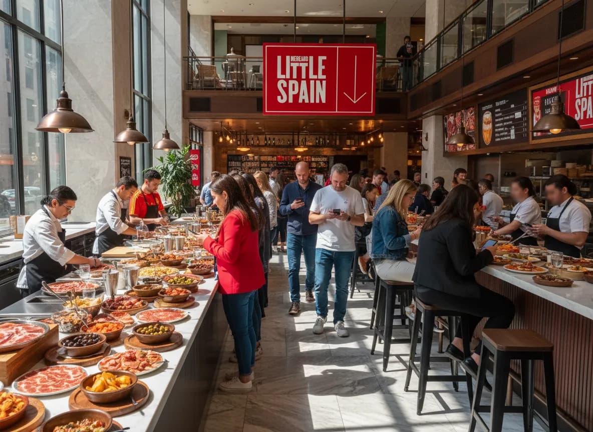 Bright Iberian food-hall stop for a Portugal vs Spain NYC watch route