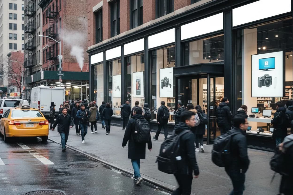 New York City experience scene for NYC's Hidden Tech Shops for the Samsung Galaxy S25 Ultra and More