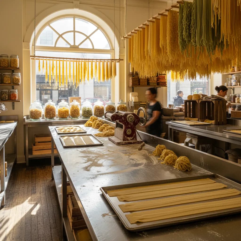 NYC Shops Selling Fresh Pasta Sheets For Lasagna And Ravioli — editorial NYC scene