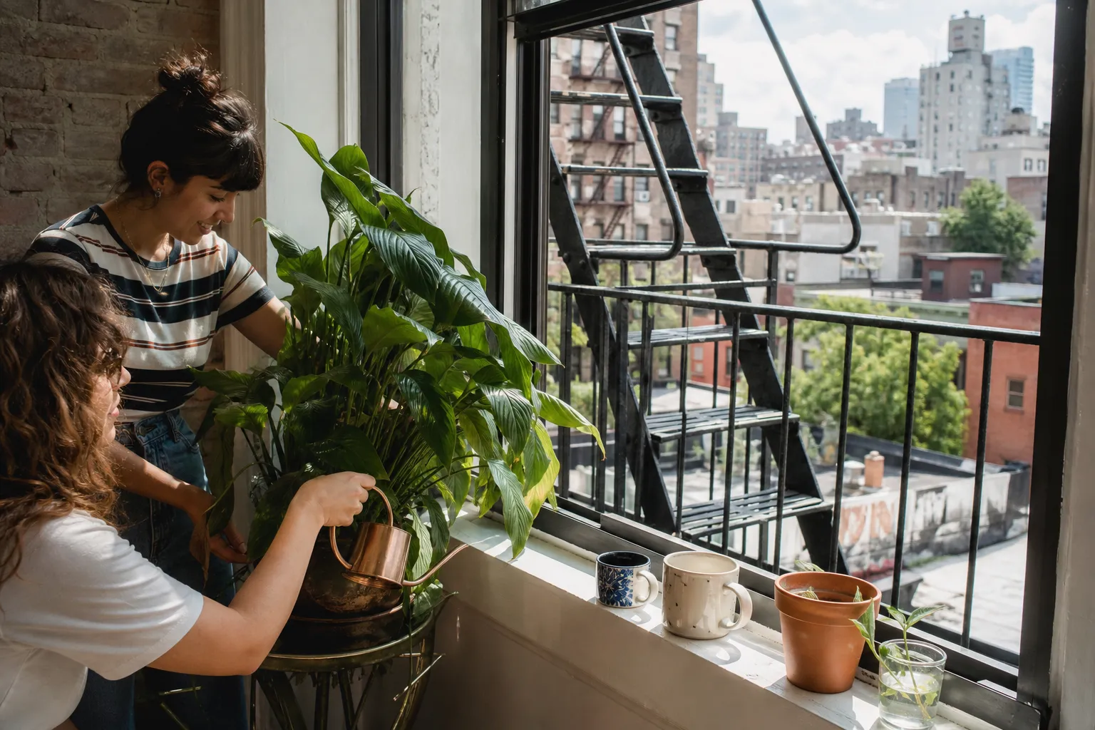 Shared apartment fire escape morning reset