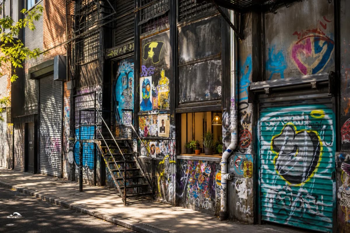 A narrow Tribeca alley for a tiny-museum route