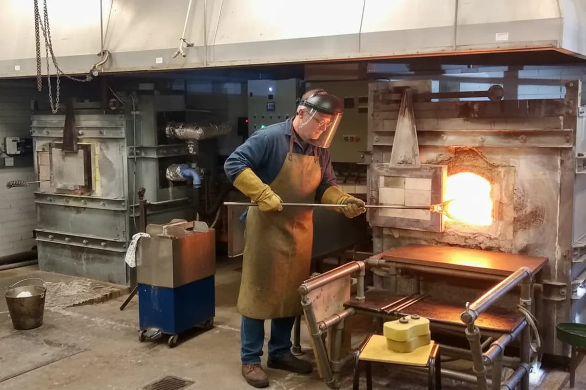 A guided beginner glassblowing workshop