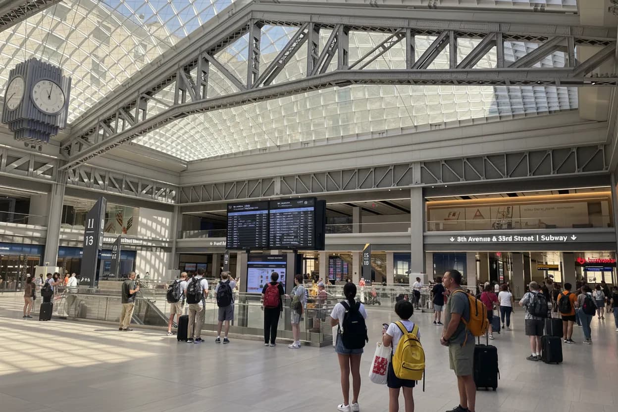 Moynihan Train Hall transfer for school-supply errands