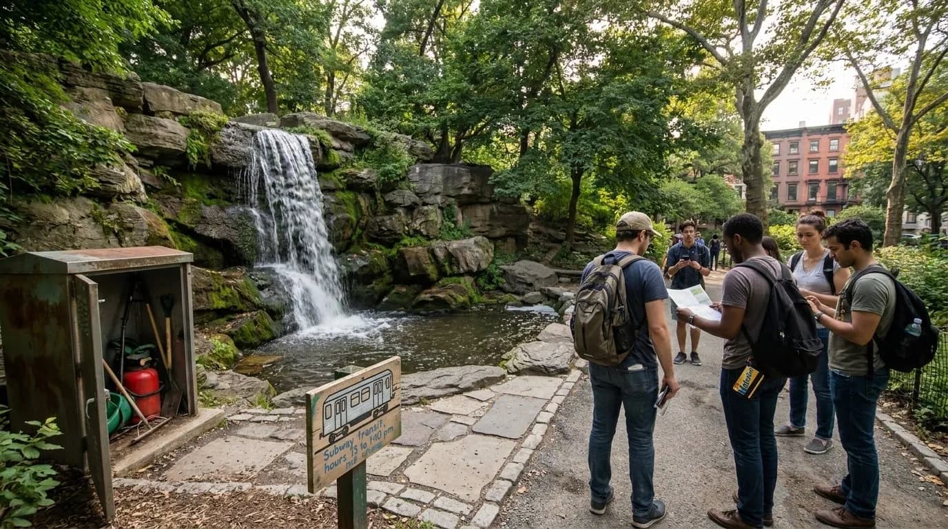 Cover scene for NYC Waterfall Walks Hiding Inside Parks and Garden Paths