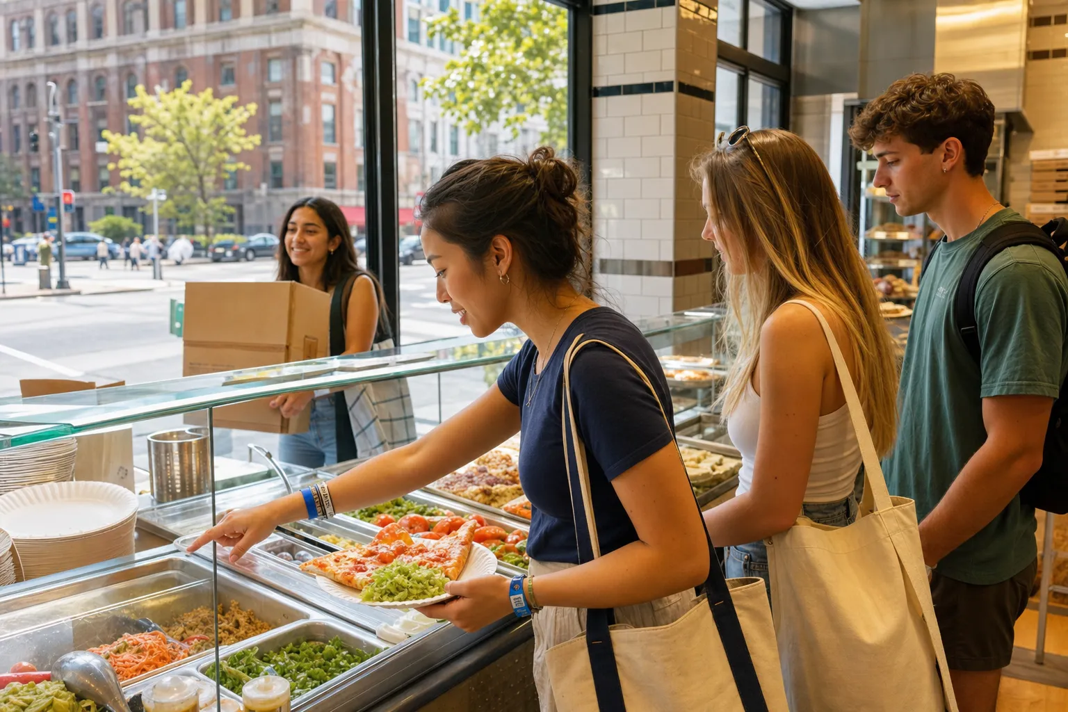 Washington Square area food stop after unloading