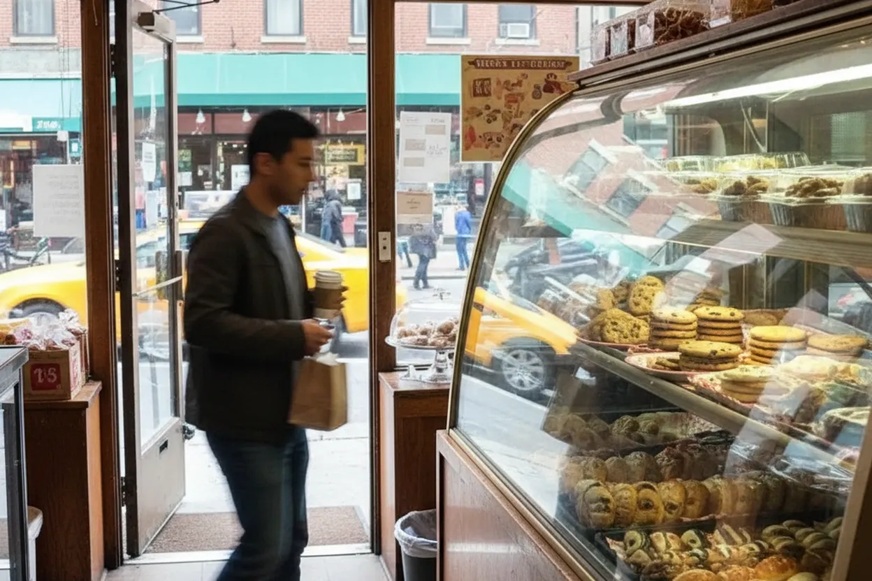 NYC experience scene for Pabade Bakery in East Harlem: Tres Leches Pickup Before a Family Visit