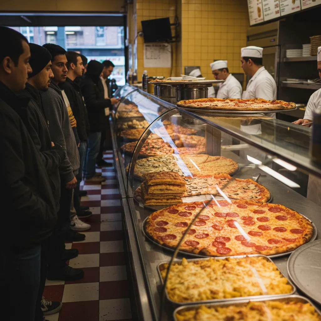Editorial-style detail scene for New Park Pizza in New York.
