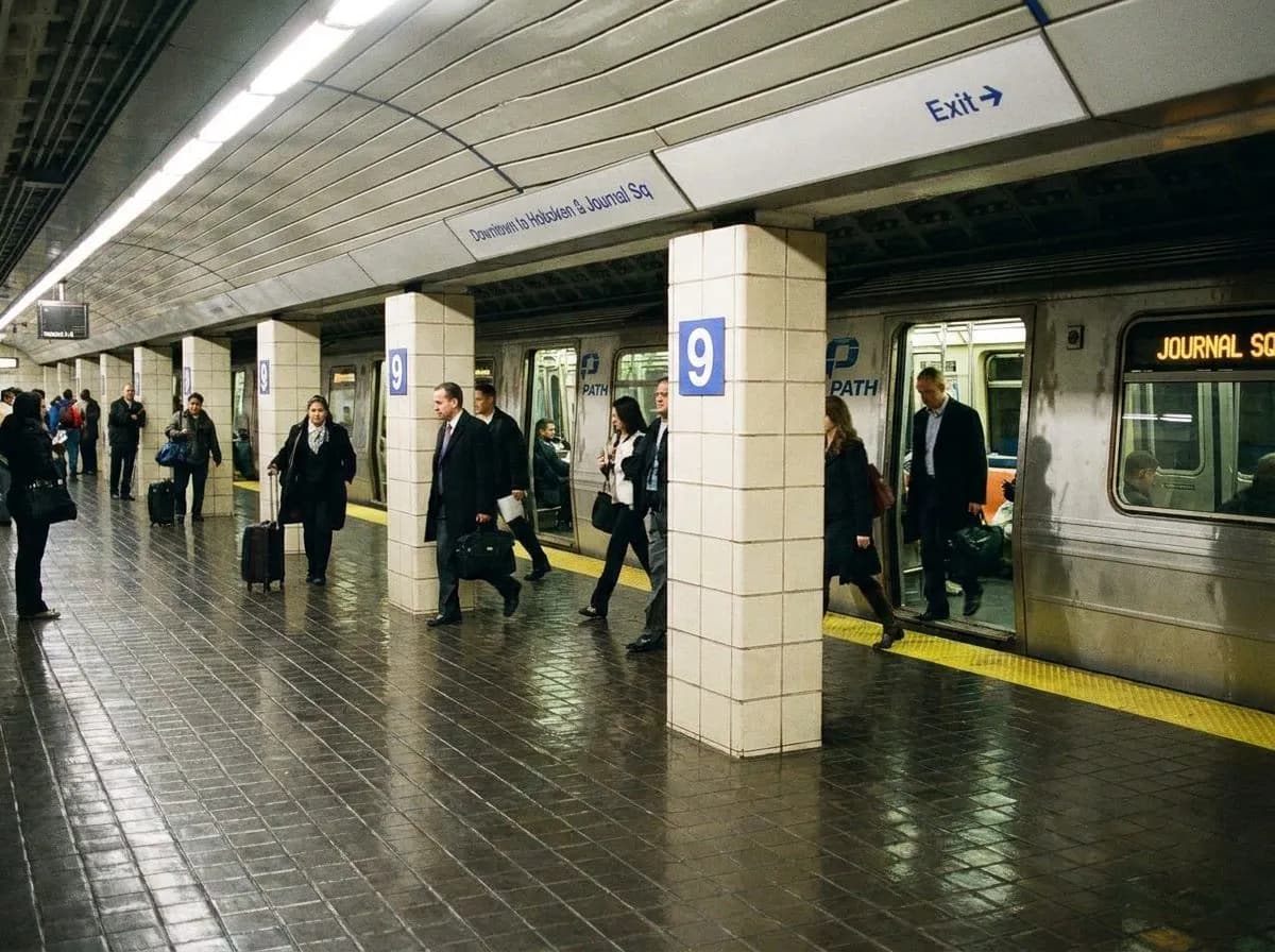 PATH Train Journal Square Terminus and Platform Crossover Ritual: A Fresh Field Note